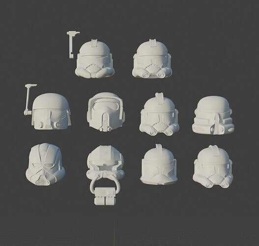 Clone Helmet Bundle Brick Armor 3D Bundle 3D print model