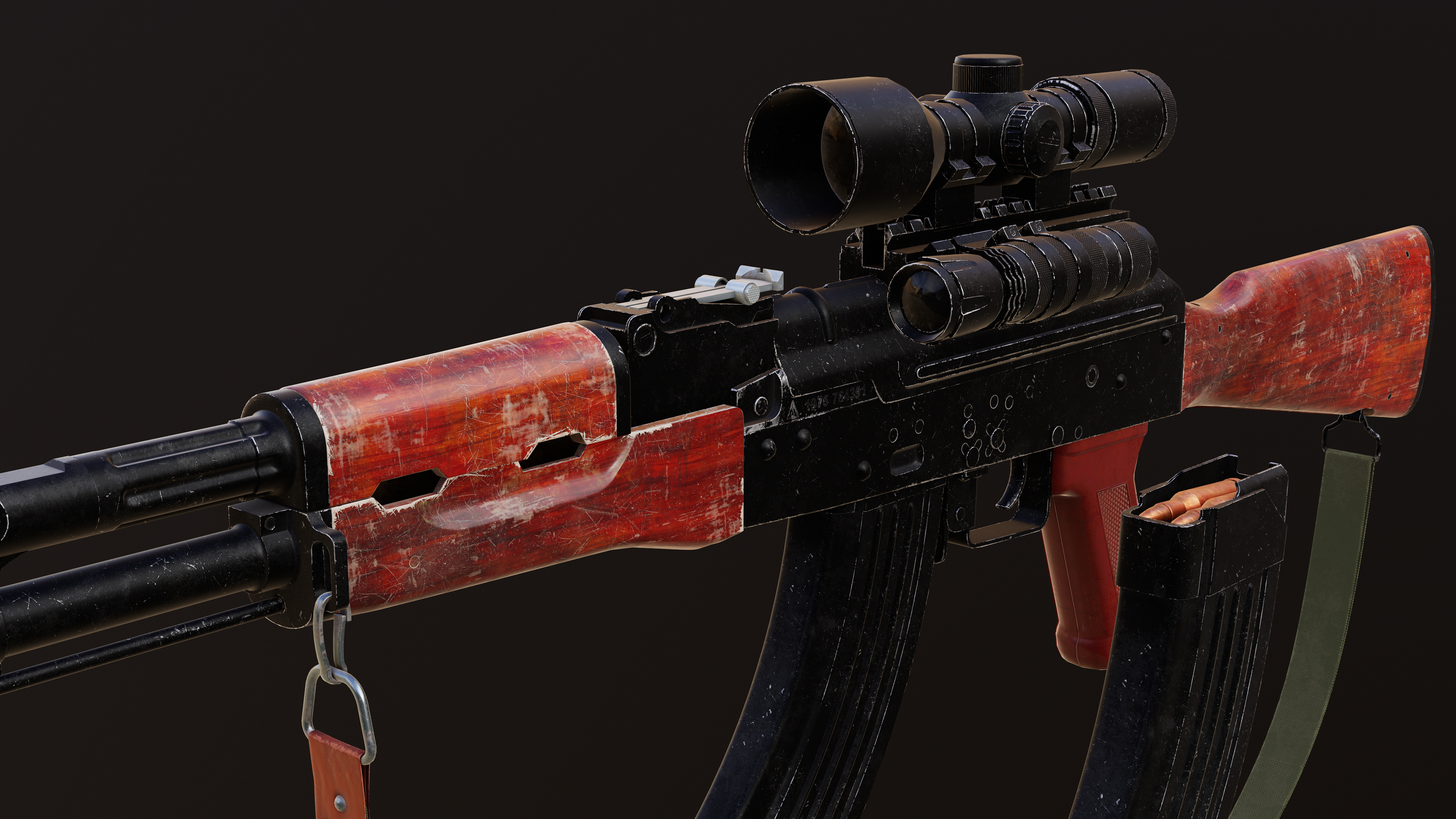 Ak 47 Low-poly 3D model_8