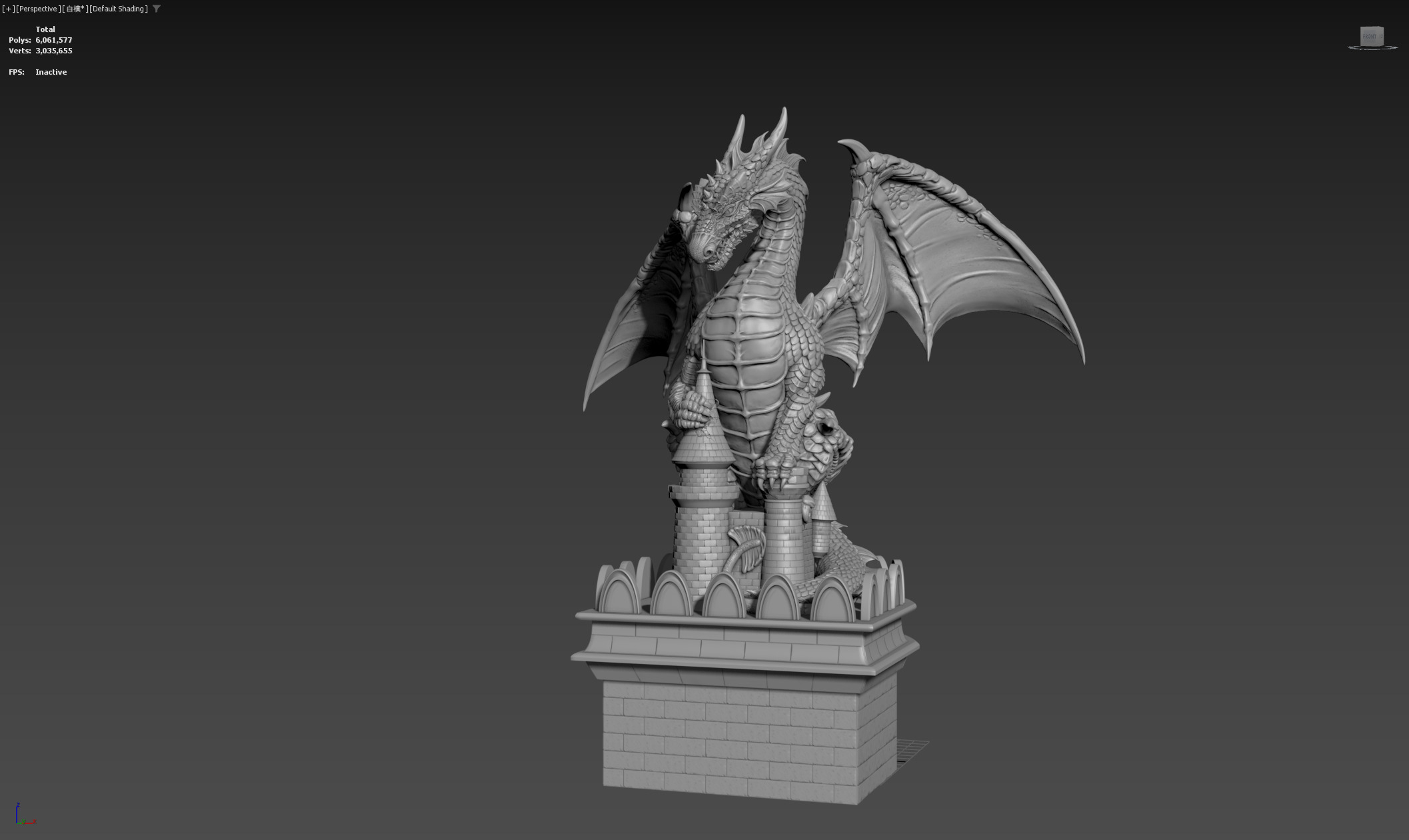 High detail Dragon statue 3D print model_13