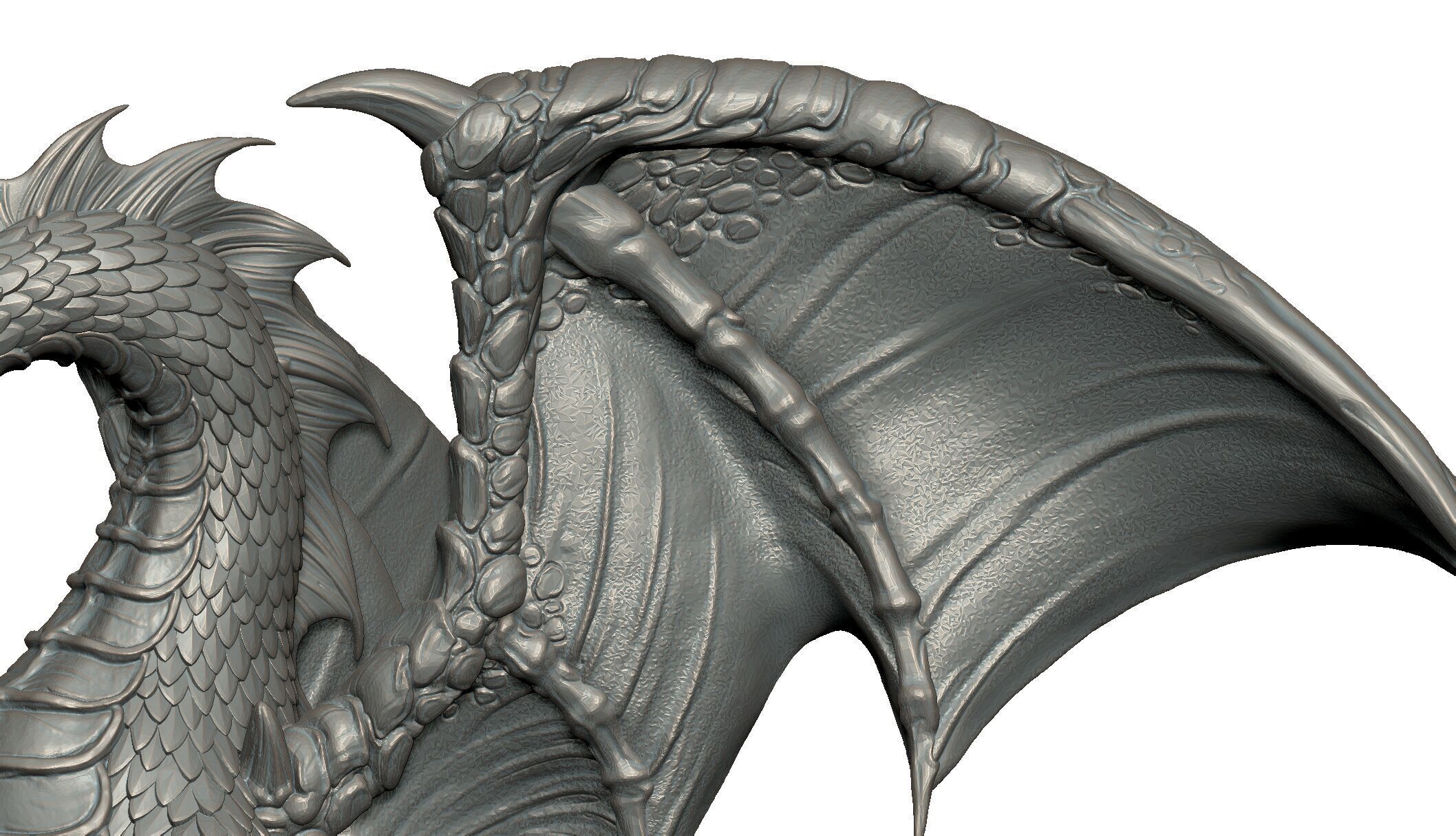 High detail Dragon statue 3D print model_7