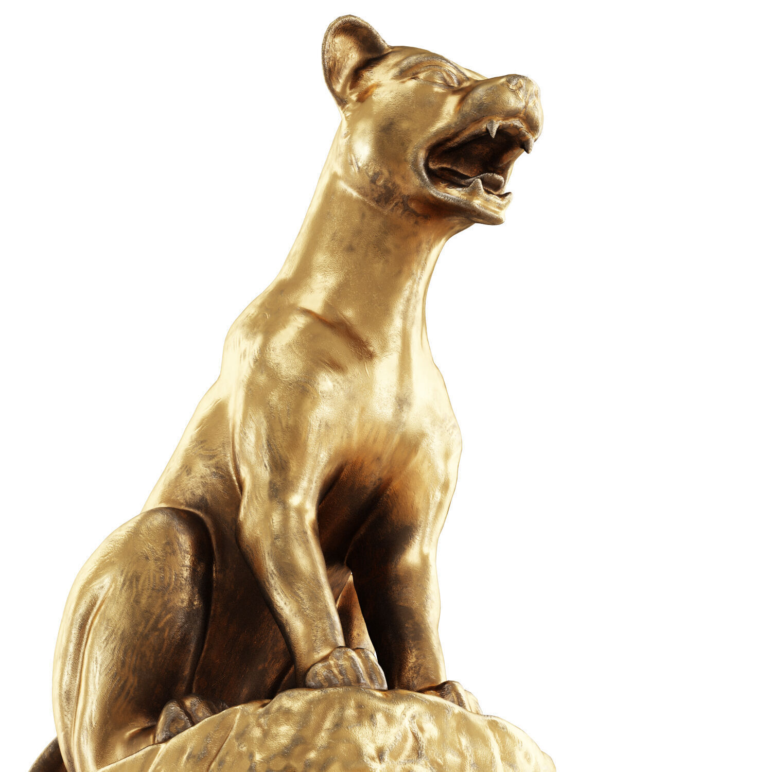 Lioness figurine 3D model_4