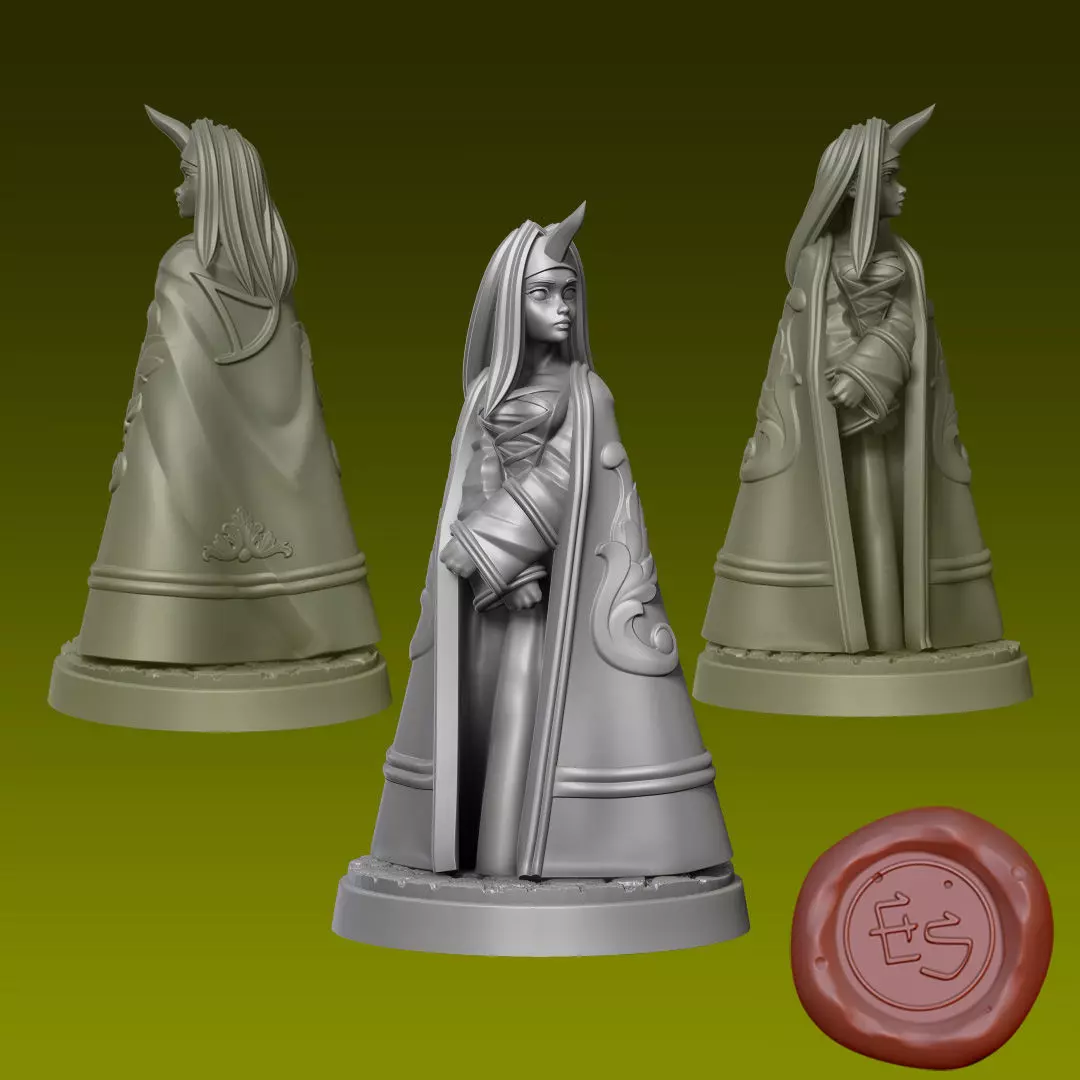 Female Summoner - Final Fantasy Tactics - 32mm Miniature 3D print model_0