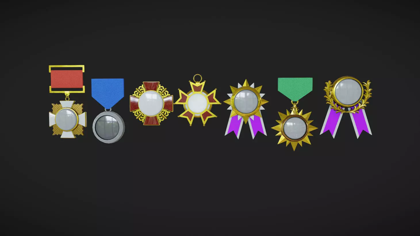 Medals Low-poly 3D model
