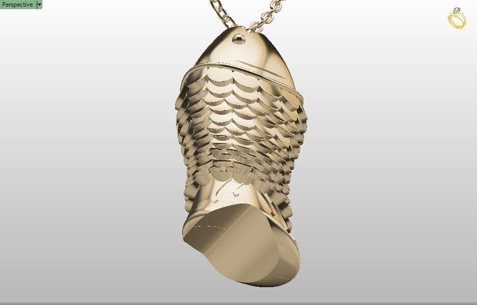 Fish Pendant 3D print model_2
