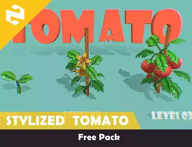 Free Pack - Stylized Tomato Free low-poly 3D model