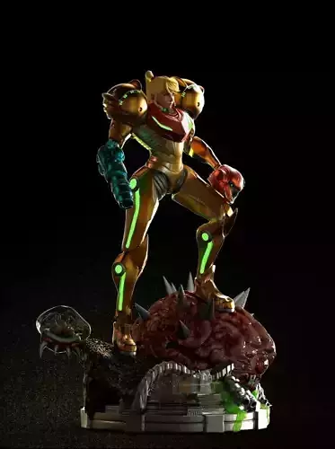 Samus Aran vs Mother Brain - Super Metroid 3D print model