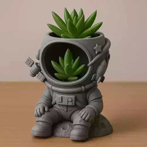 Astronaut Planter Pot - 3D Printable Succulent Holder STL Model 3D print model
