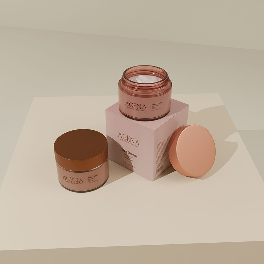 Jar 3D Model Cosmetic Container and Cream Low-poly 3D model_3