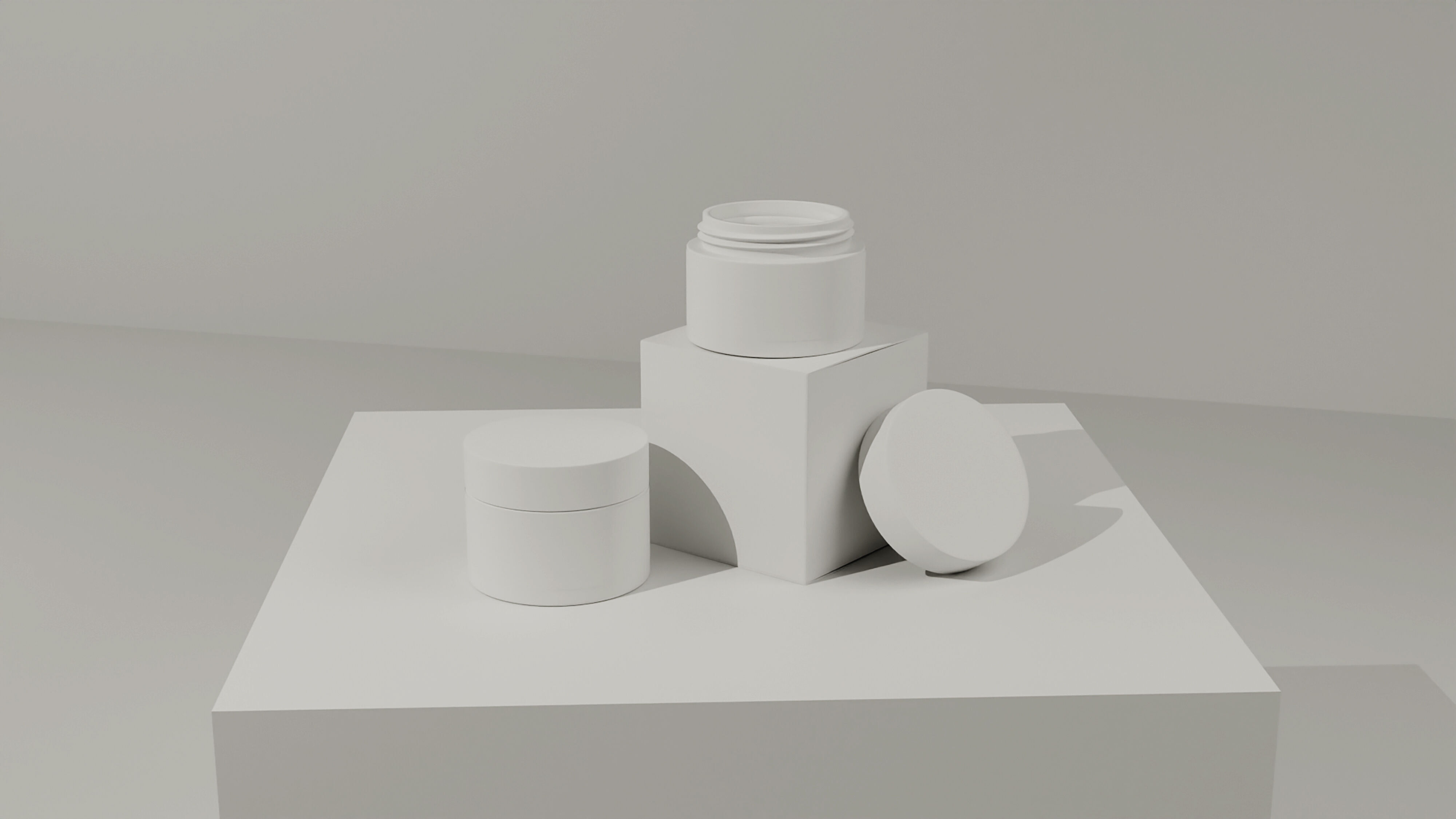 Jar 3D Model Cosmetic Container and Cream Low-poly 3D model_6