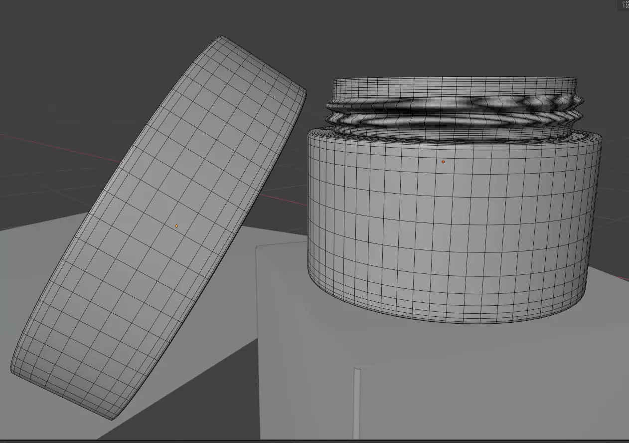 Jar 3D Model Cosmetic Container and Cream Low-poly 3D model_9