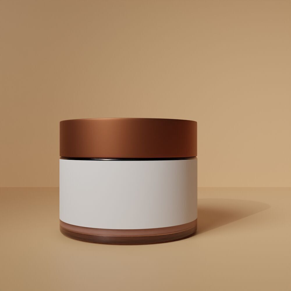 Jar 3D Model Cosmetic Container and Cream Low-poly 3D model_4