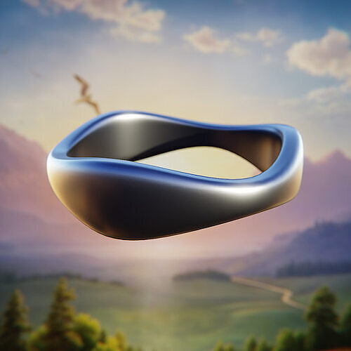 Fluid Wave Ring - Modern Organic Jewelry Design 84 3D print model