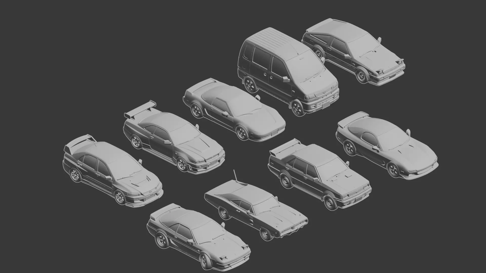 JDM Car Collection 3D print model