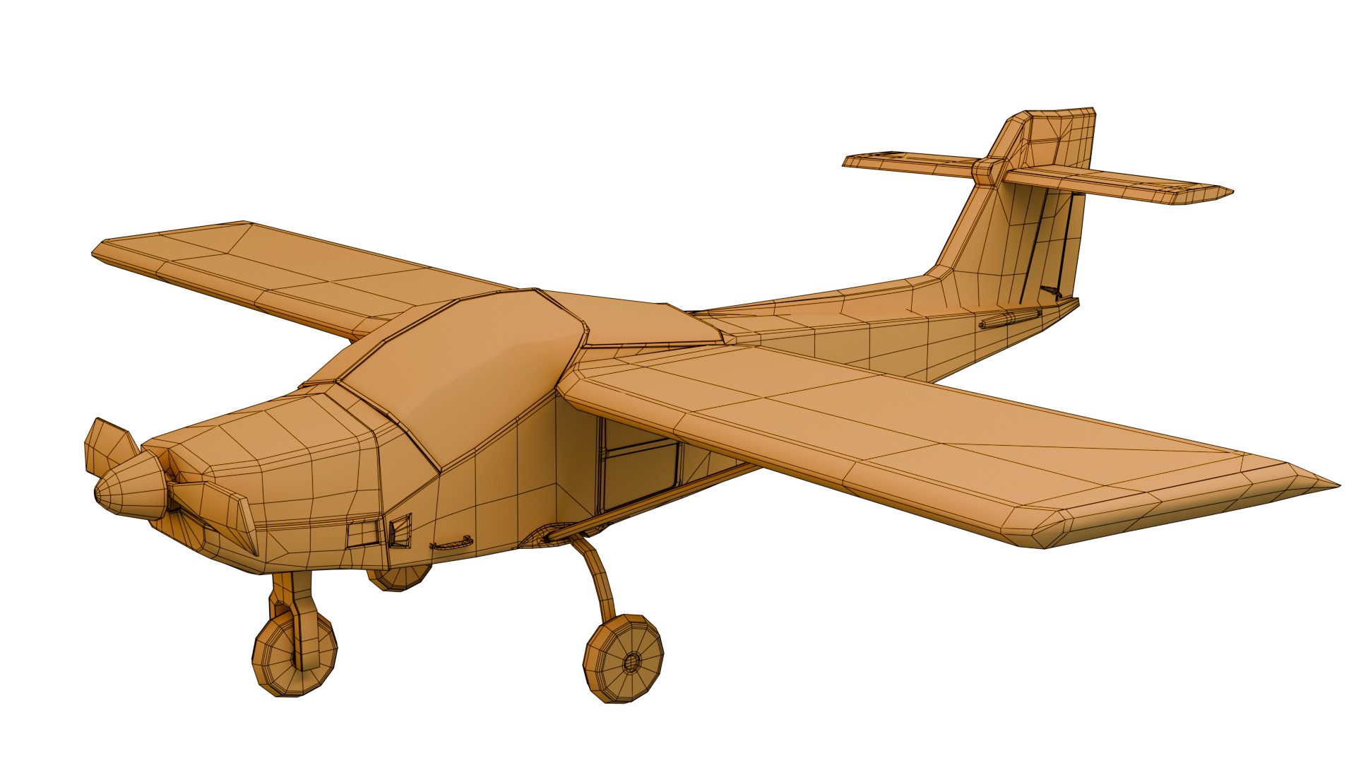 Safari Plane - Medium Poly Game-Ready 3D Model Low-poly 3D model_18