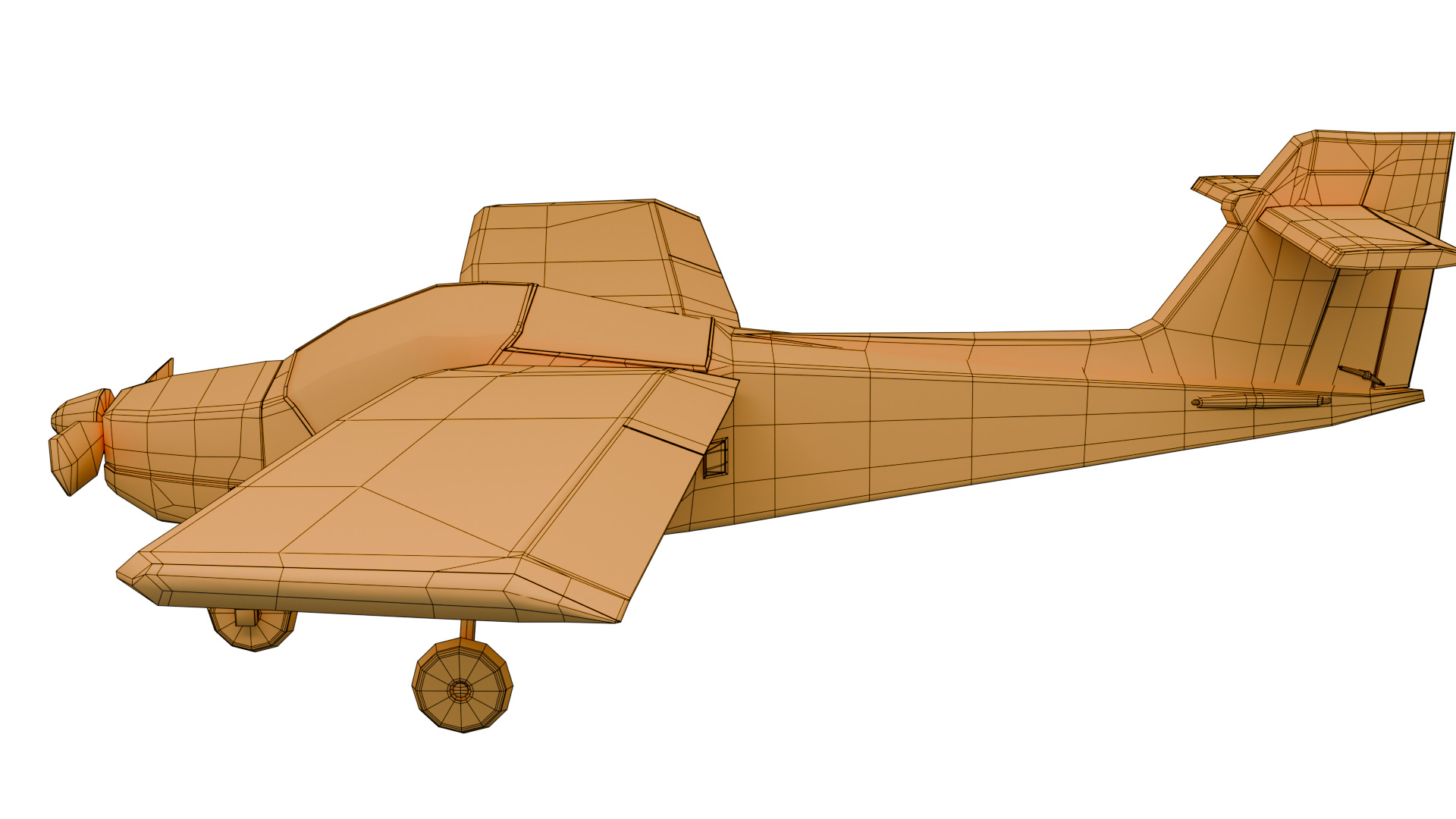 Safari Plane - Medium Poly Game-Ready 3D Model Low-poly 3D model_16