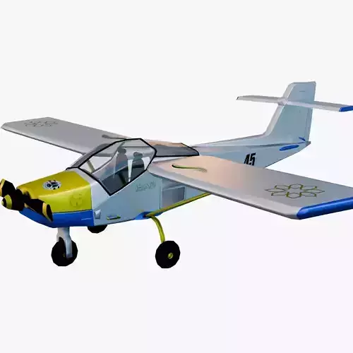 Safari Plane - Medium Poly Game-Ready 3D Model Low-poly 3D model