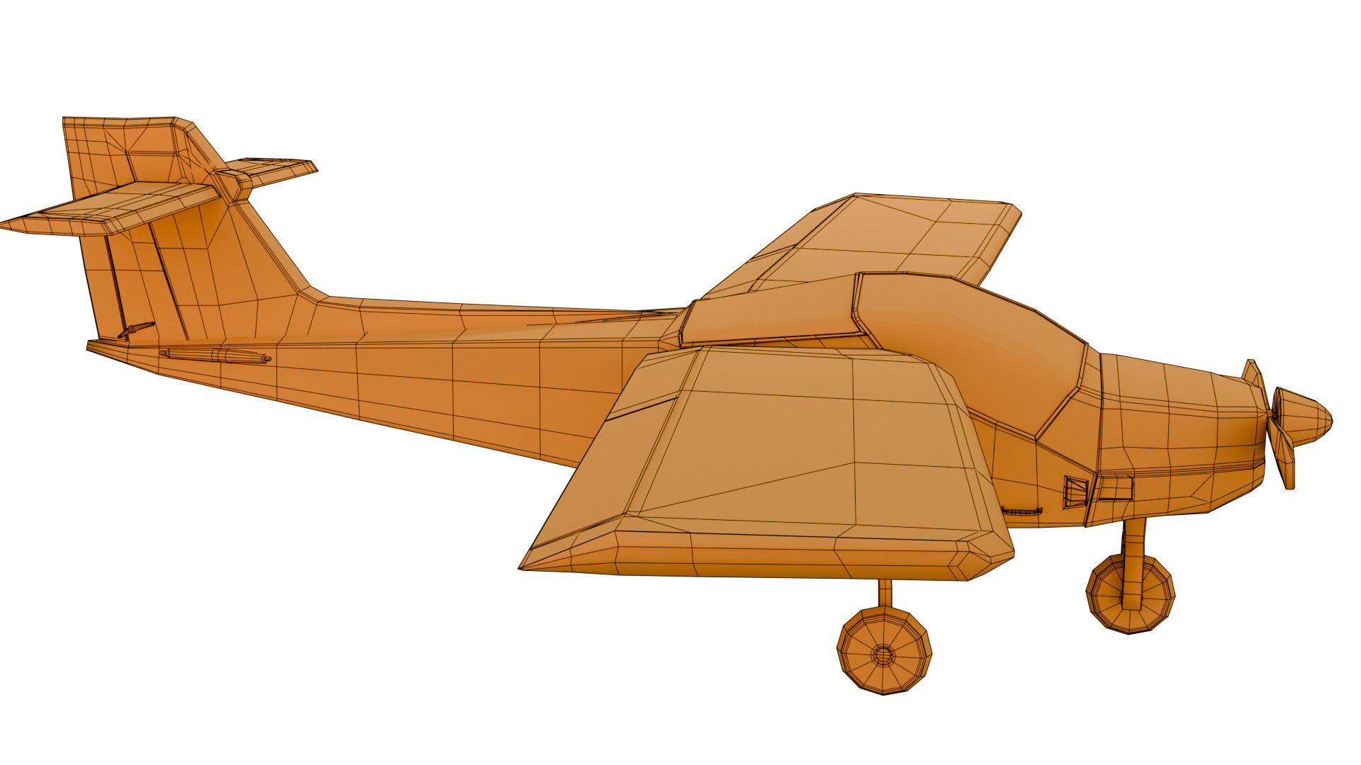 Safari Plane - Medium Poly Game-Ready 3D Model Low-poly 3D model_17