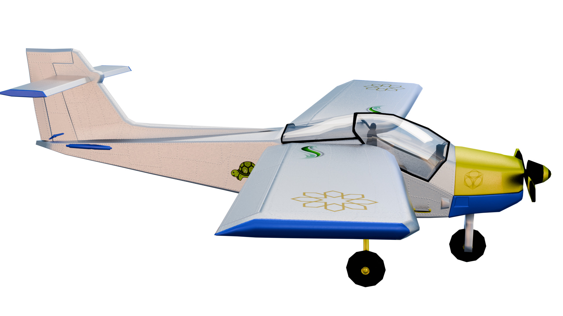 Safari Plane - Medium Poly Game-Ready 3D Model Low-poly 3D model_4