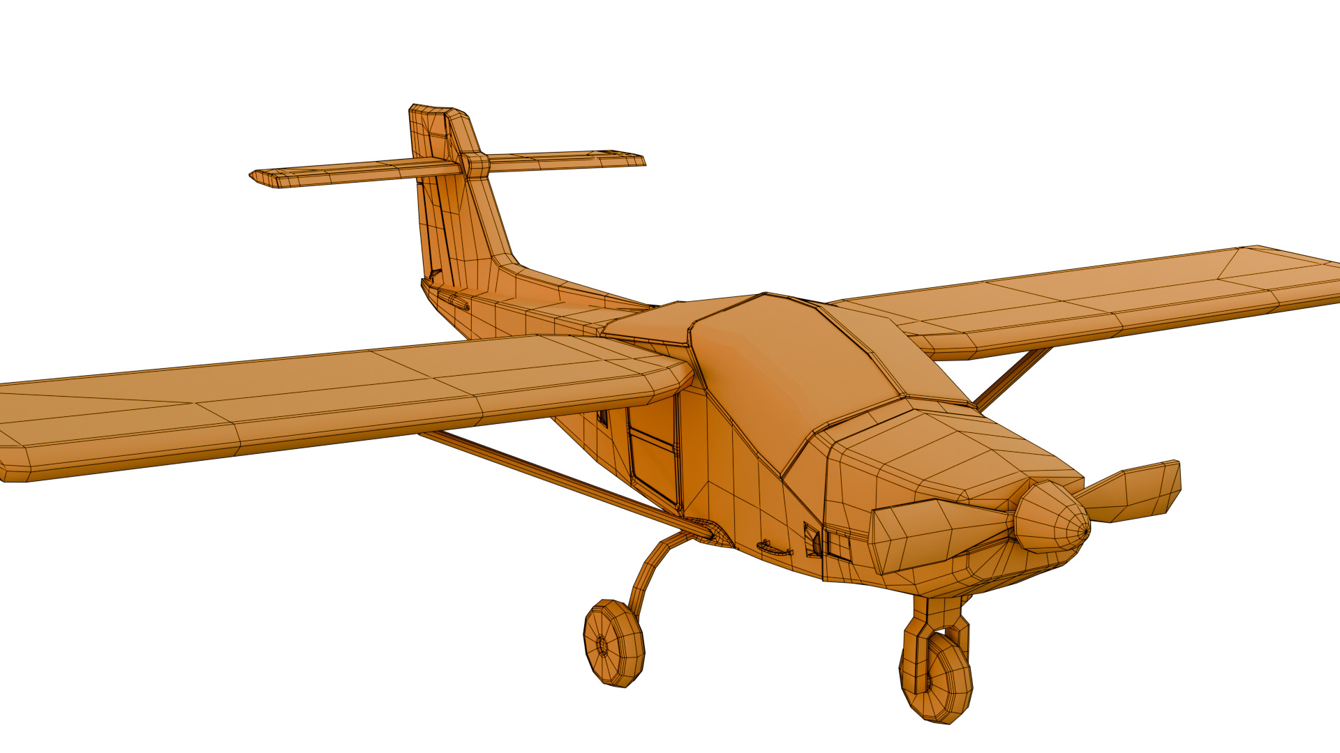 Safari Plane - Medium Poly Game-Ready 3D Model Low-poly 3D model_19