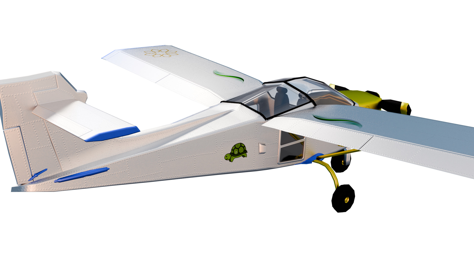 Safari Plane - Medium Poly Game-Ready 3D Model Low-poly 3D model_6
