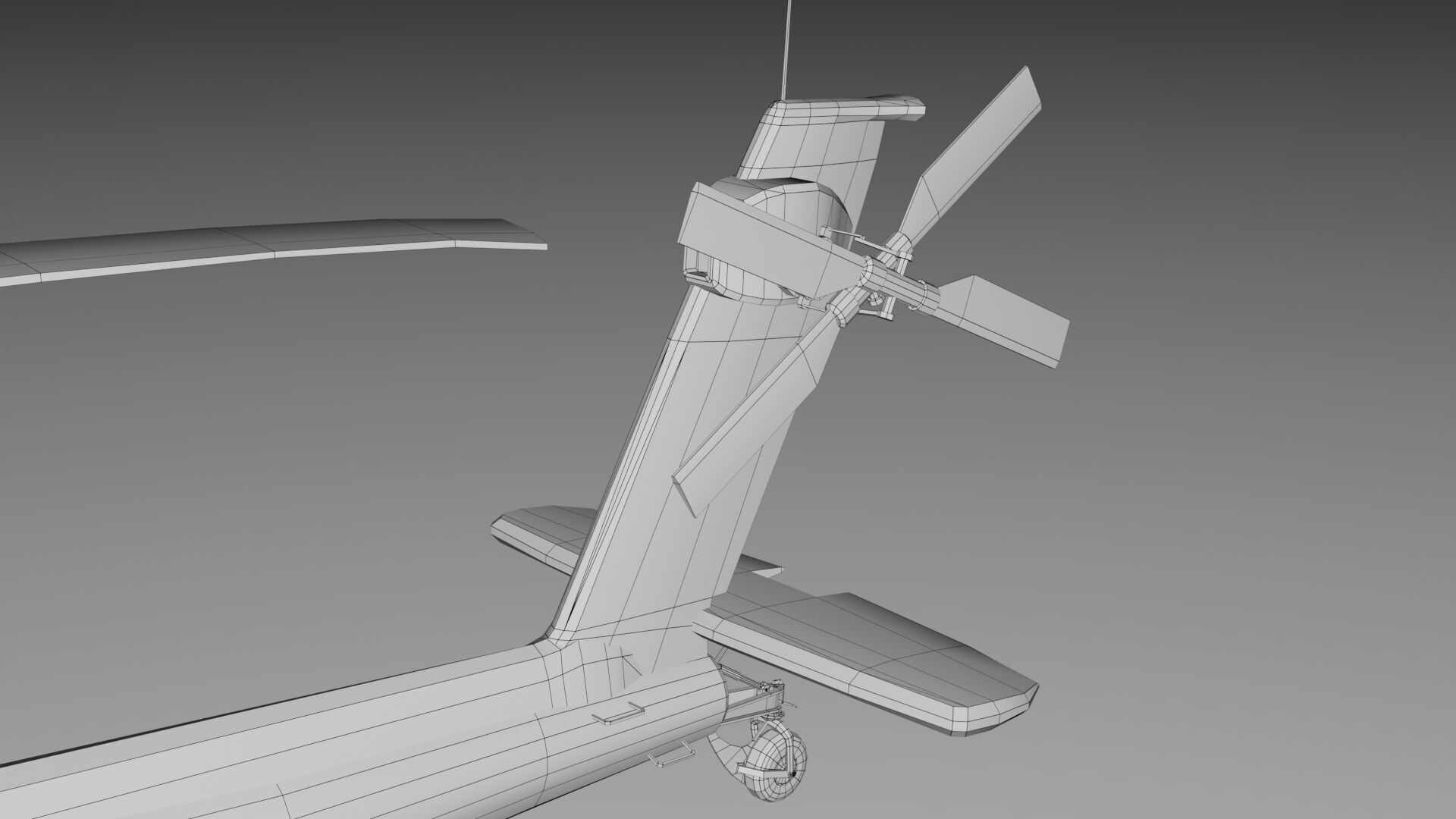 Apache Longbow Helicopter Military Vehicle Low-poly 3D model_9