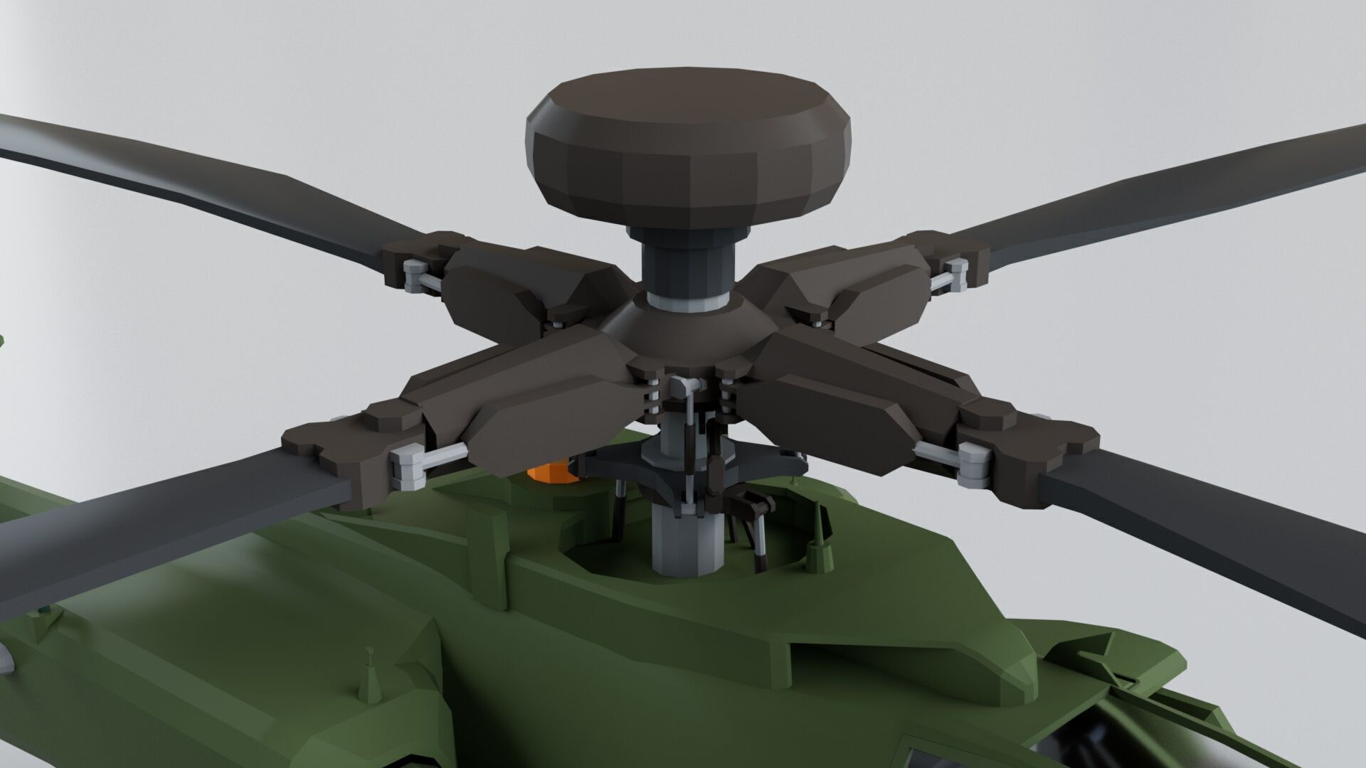 Apache Longbow Helicopter Military Vehicle Low-poly 3D model_4