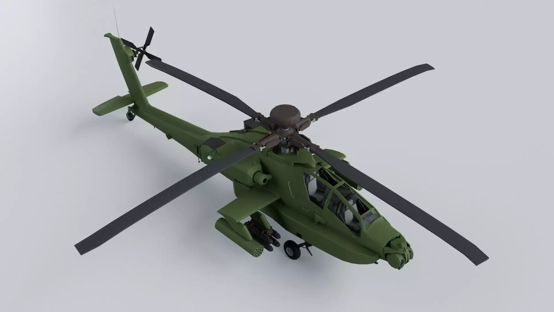 Apache Longbow Helicopter Military Vehicle Low-poly 3D model_0