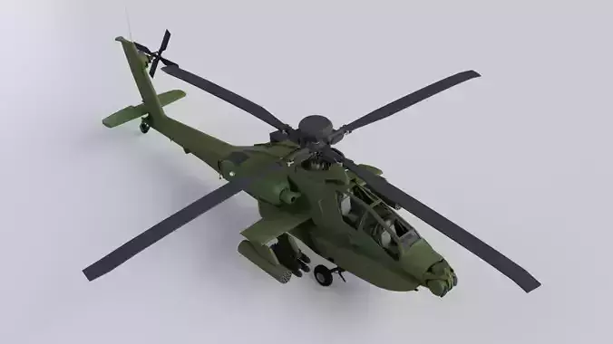 Apache Longbow Helicopter Military Vehicle Low-poly 3D model