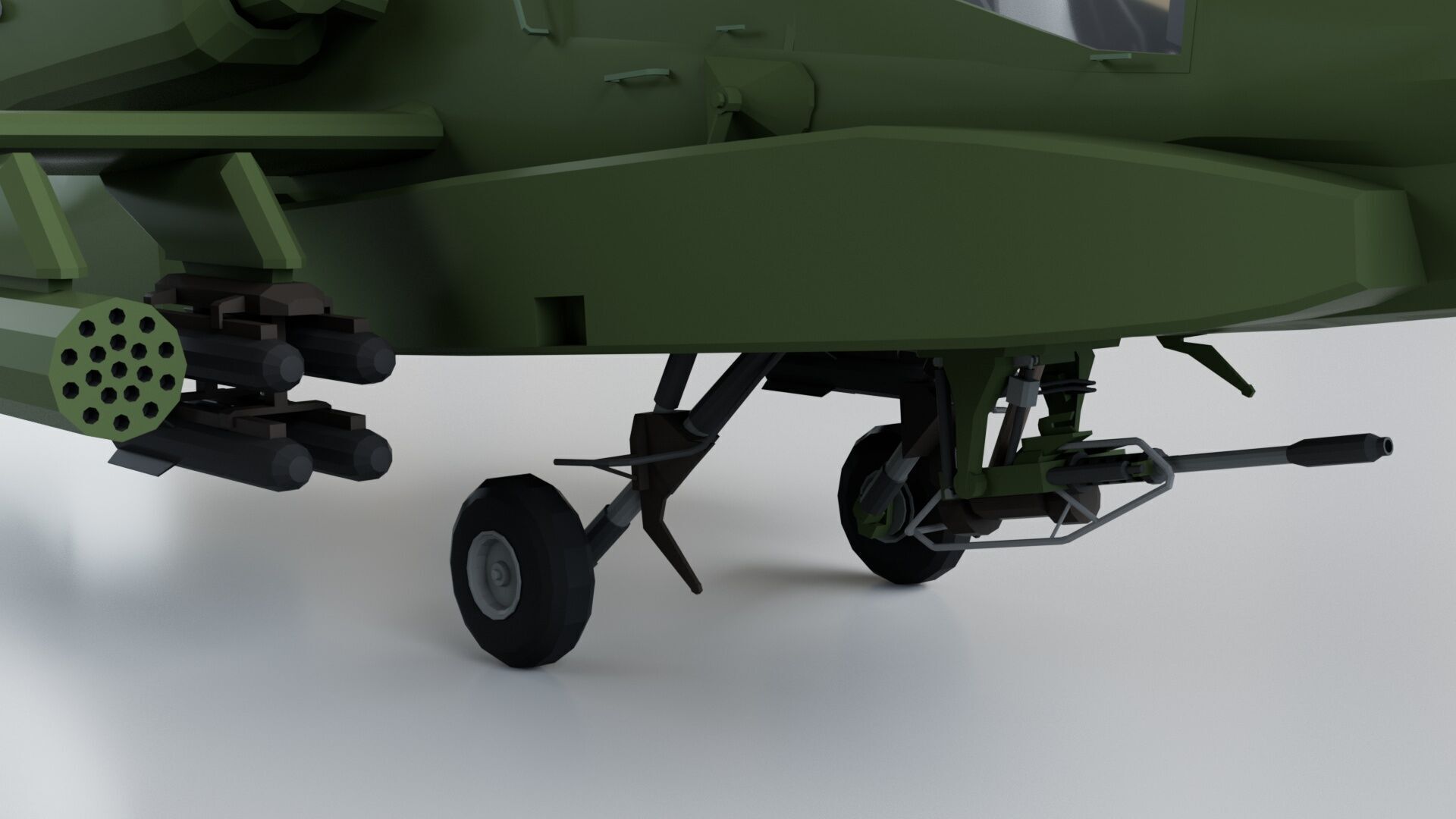 Apache Longbow Helicopter Military Vehicle Low-poly 3D model_6
