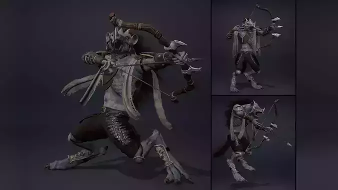 Dread Archer Arm1 Low-poly 3D model