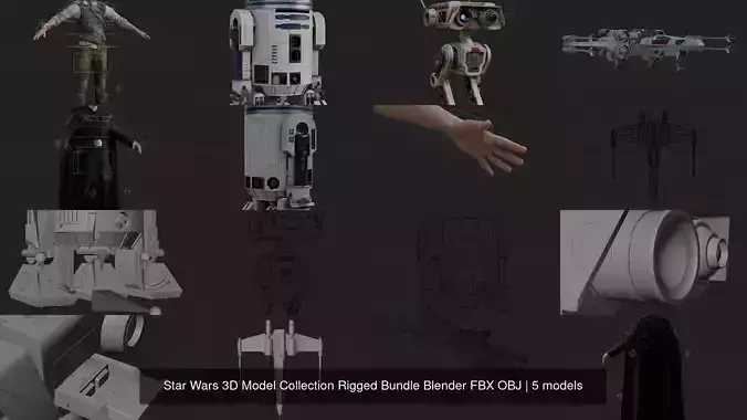 Star Wars 3D Model Collection Rigged Bundle Blender FBX OBJ 