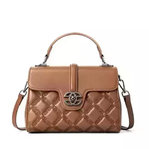 Soft Quilted Leather Purse - Brown