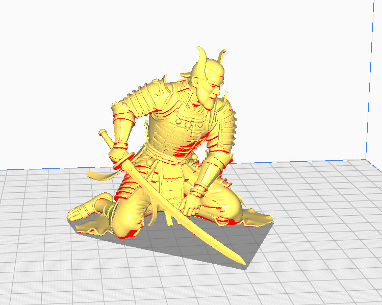 Battle-Weary Samurai in Resting Pose with Katana 3D print model_1