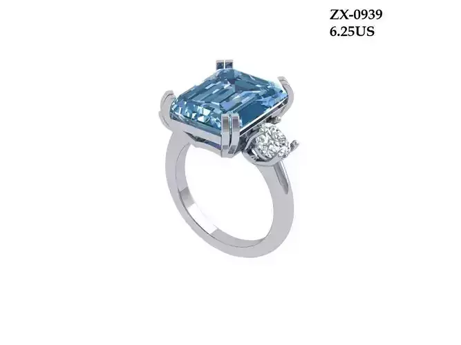 3-Stone-Ring 3D print model