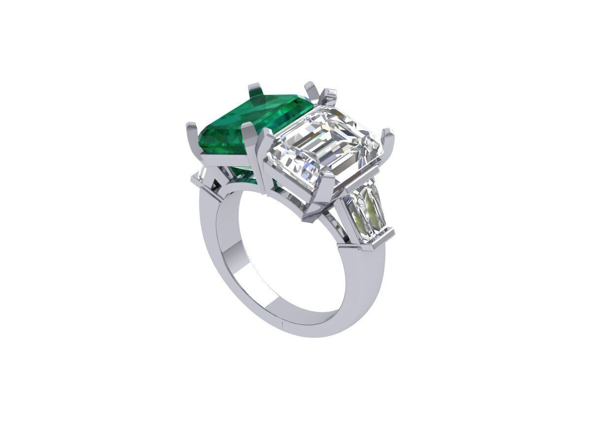 2-Stone-Ring 3D print model_1