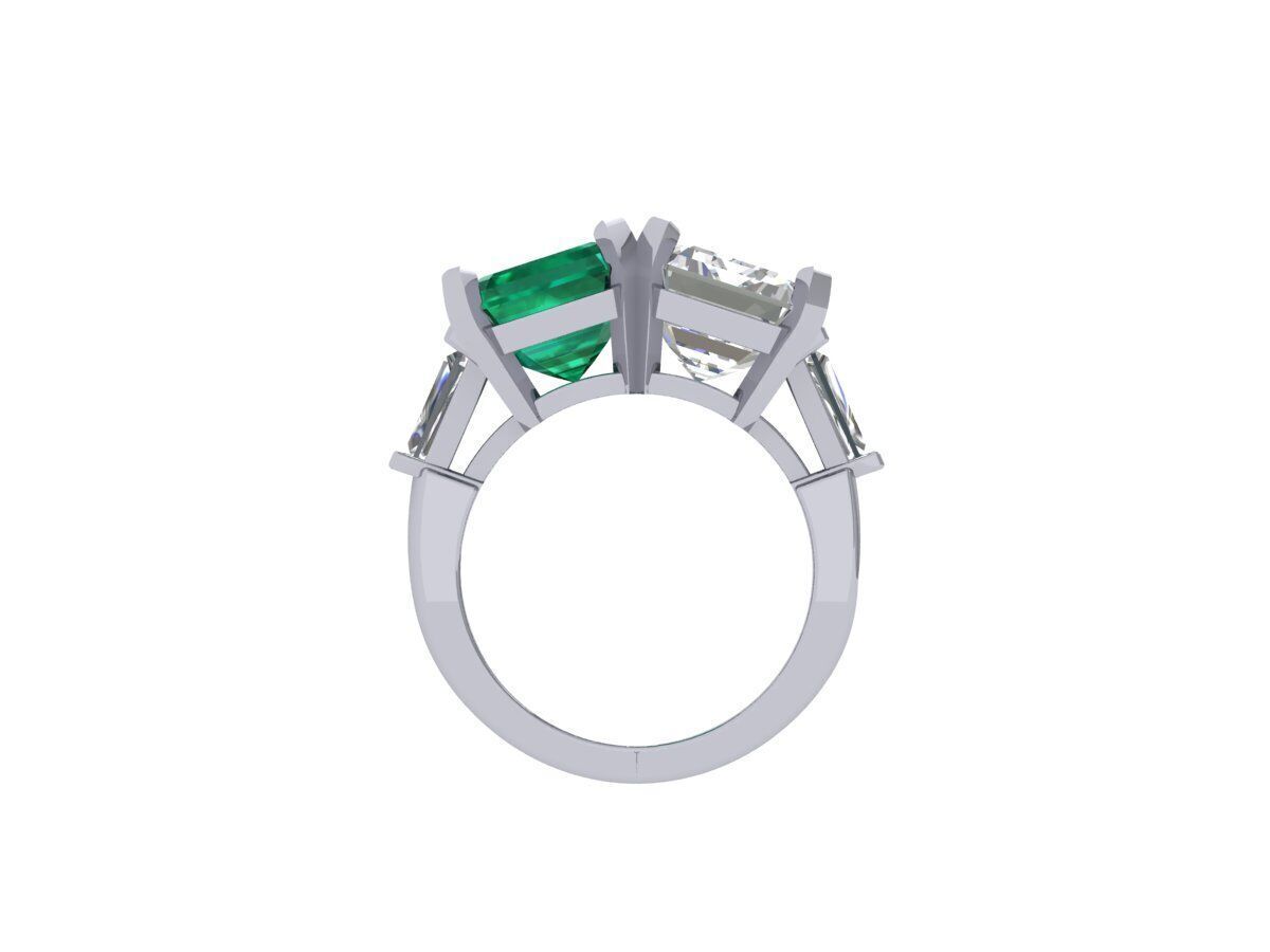 2-Stone-Ring 3D print model_3