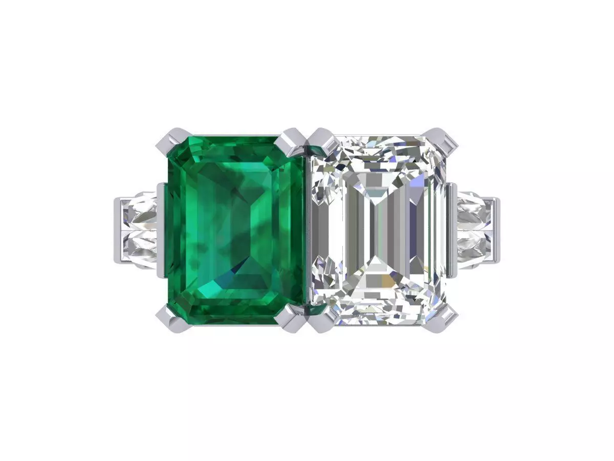 2-Stone-Ring 3D print model_0