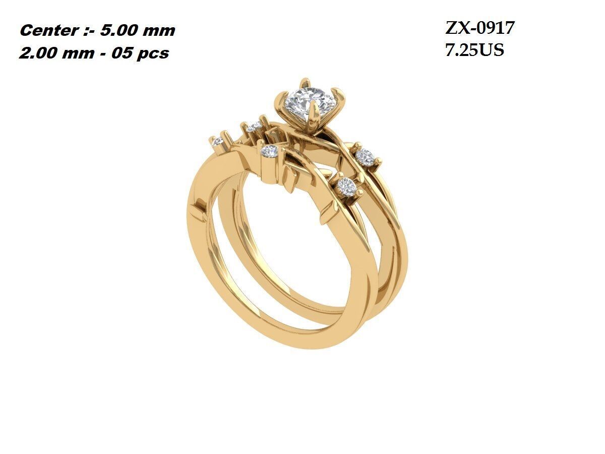 Engagement-ring 3D print model_3