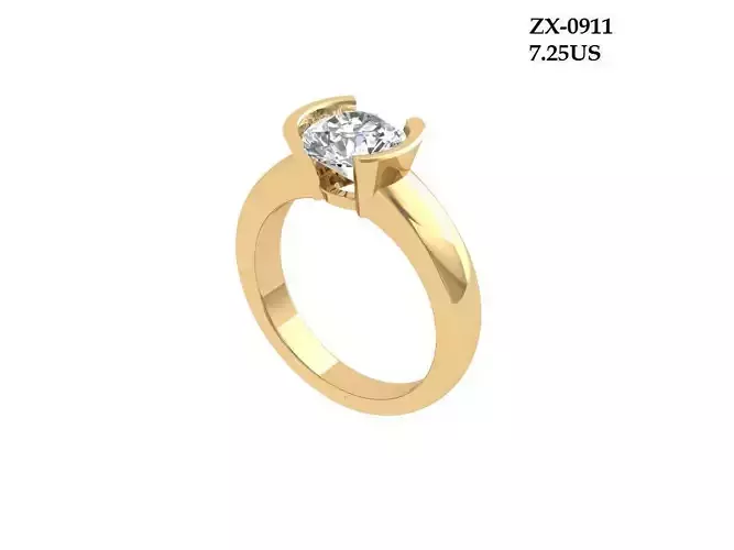 Single-Stone-Ring 3D print model