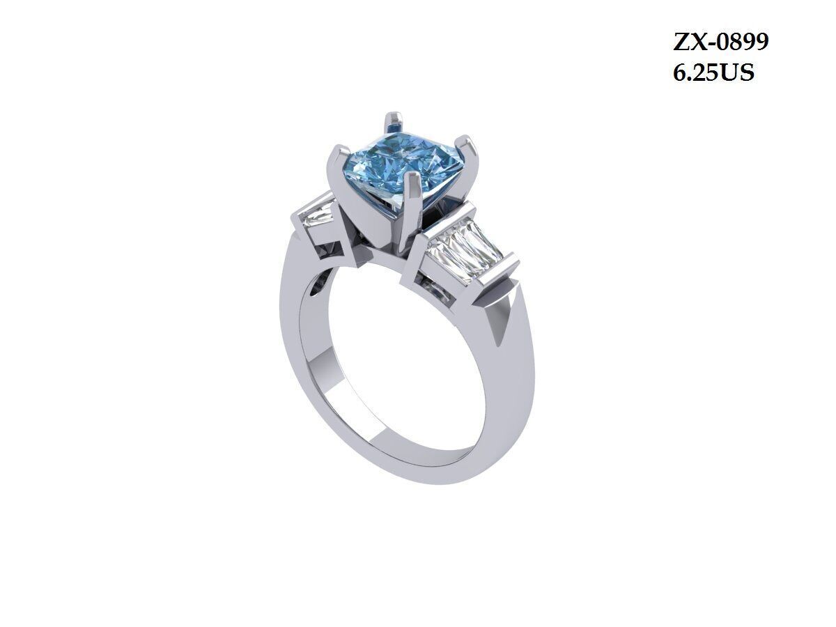 Asscher Ring 3D print model_3