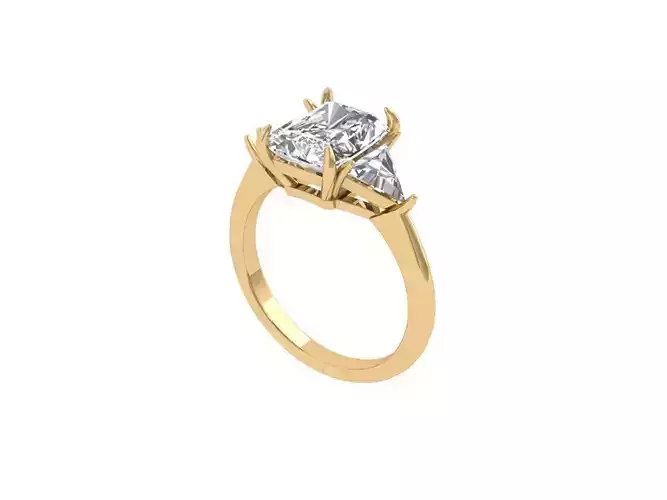 3-Stone-Ring 3D print model