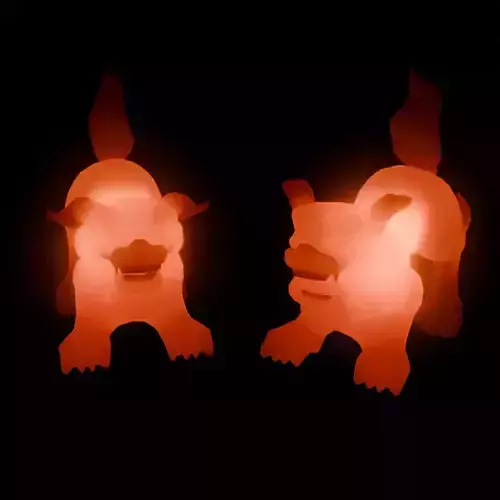 Indirect lighting of Okinawa guardian lion 3D model