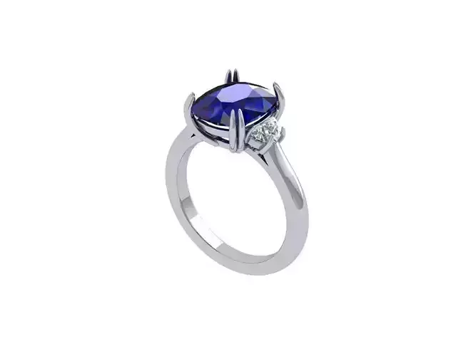 3-Stone-Ring 3D print model