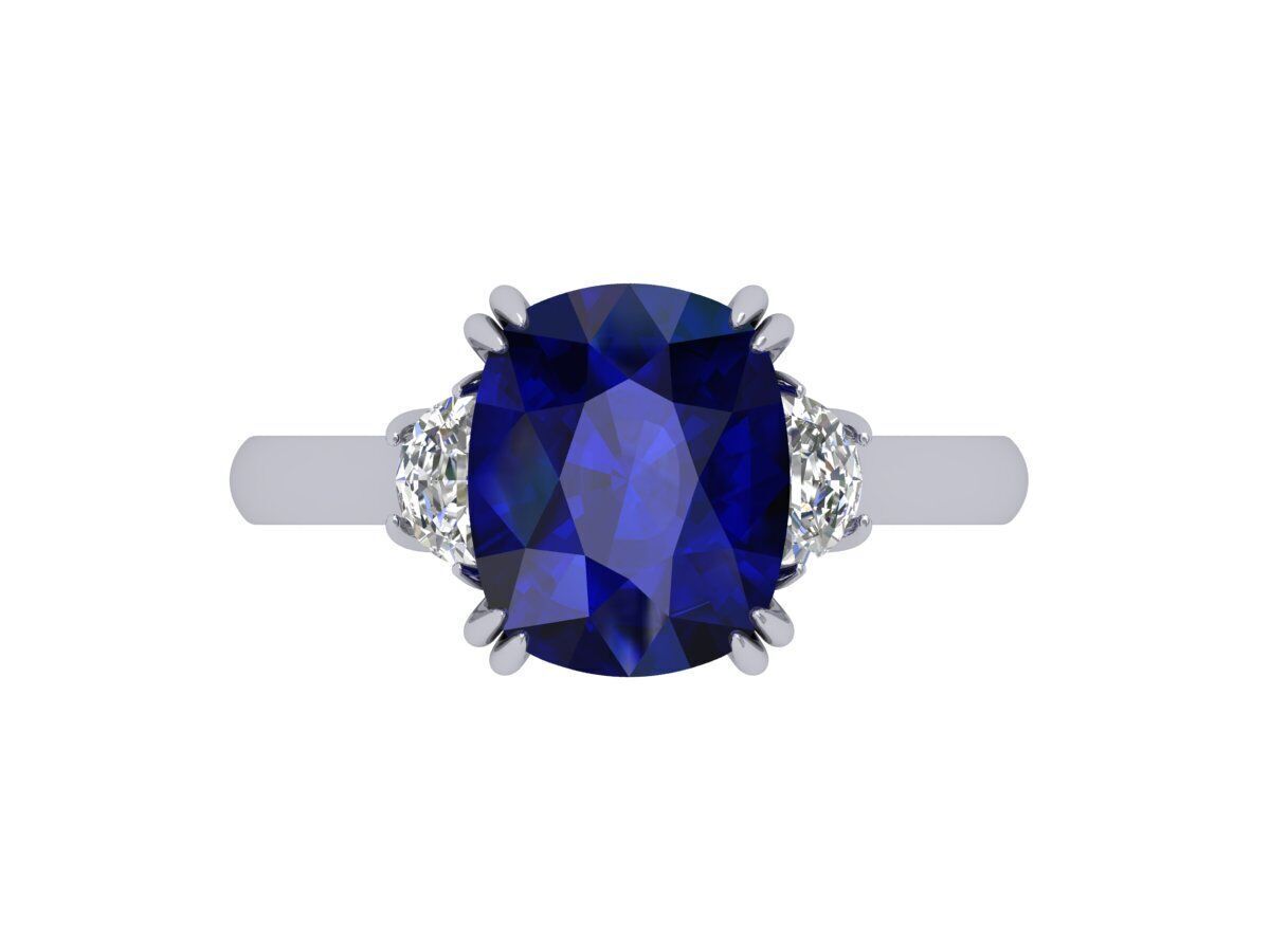 3-Stone-Ring 3D print model_1