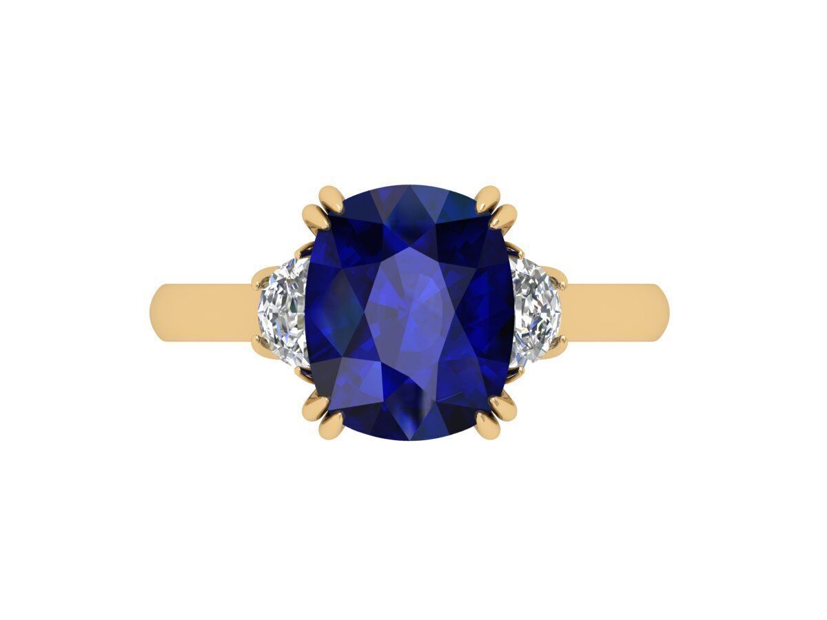 3-Stone-Ring 3D print model_3