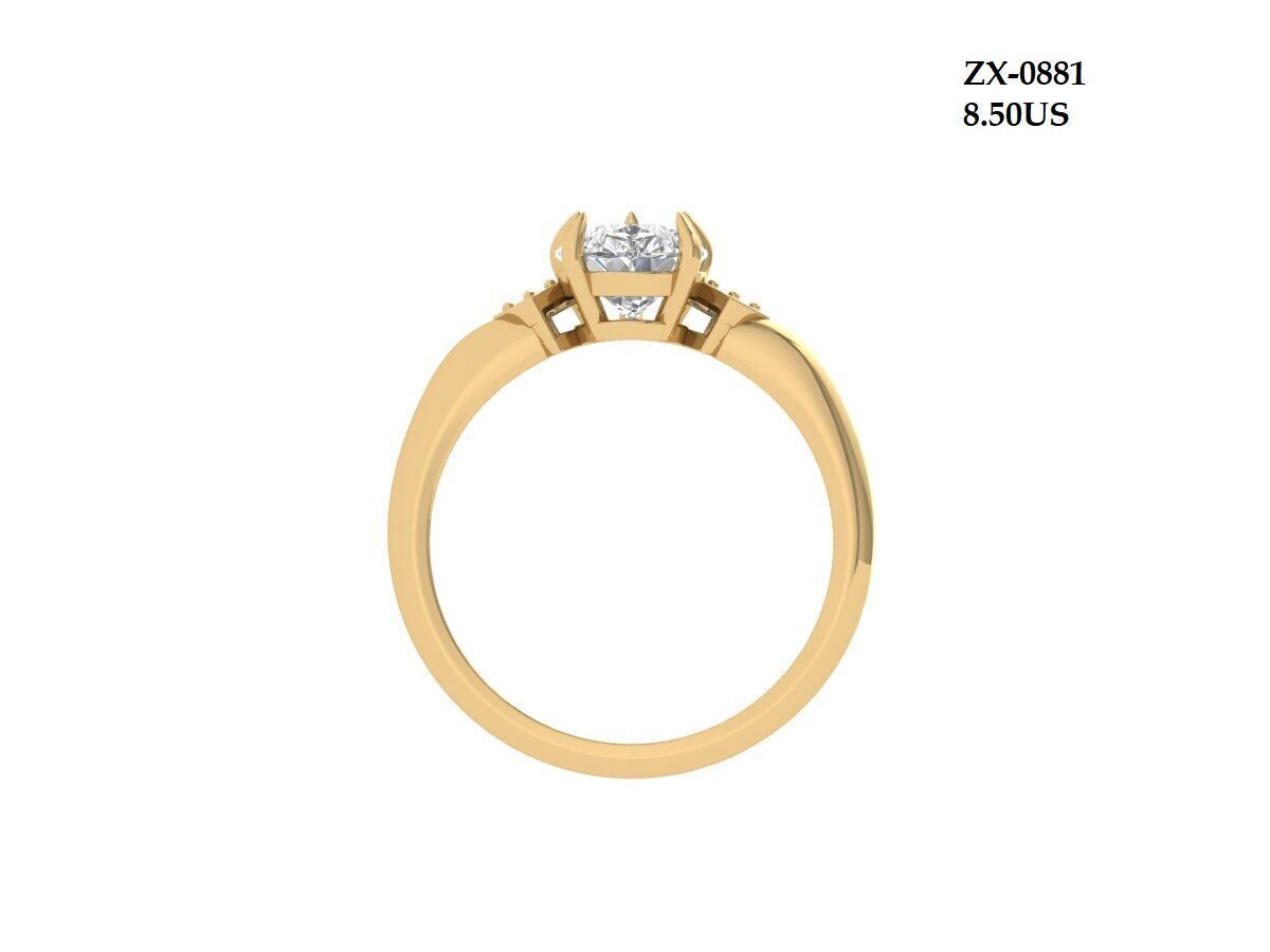 3-Stone-Ring 3D print model_2