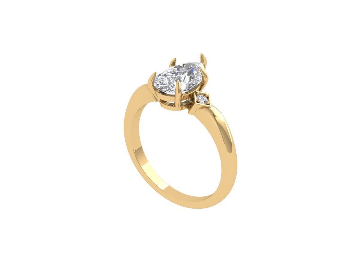 3-Stone-Ring 3D print model_1