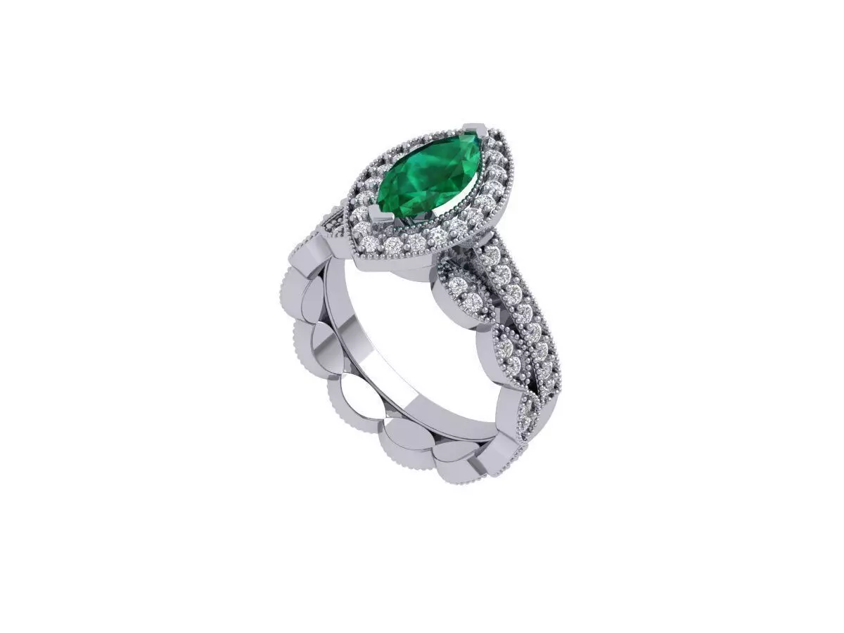 Marquise Engagement Ring 3D print model