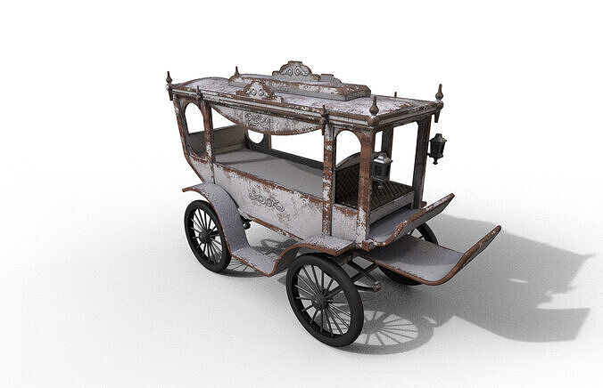 Old Hearse Low-poly 3D model