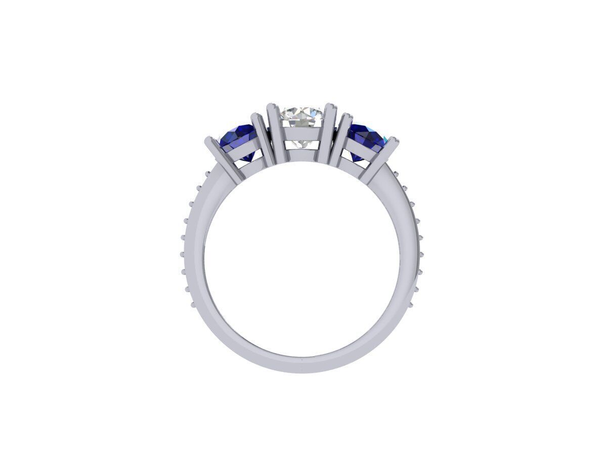 3-Stone-Ring 3D print model_5